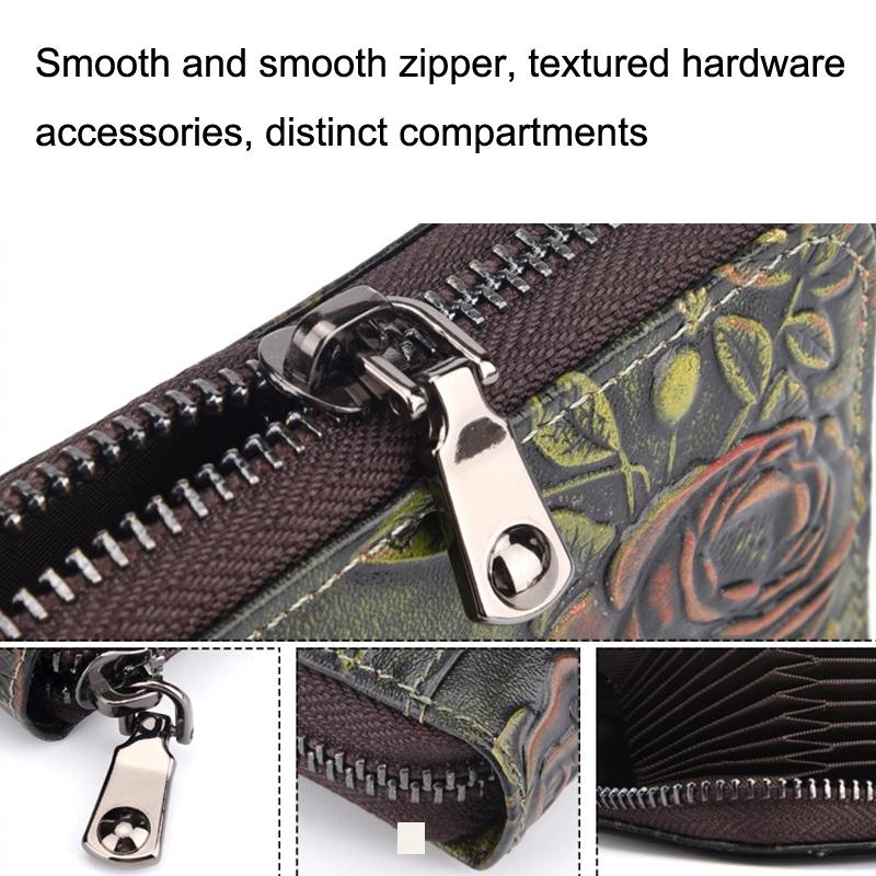 Hand Painted Leather Card Holder Silver