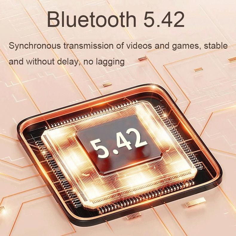 Wireless Dual-mic Bluetooth Earphones with Noise Reduction and Led Display - Skin-Colour