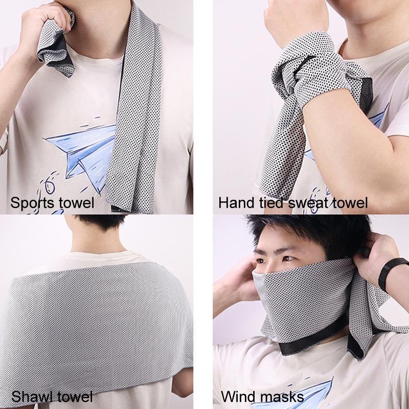 Portable Quick Dry Sports Towel Set with Silicone Sleeve and Storage Bag - 30x80cm - Grey - 30X80Cm