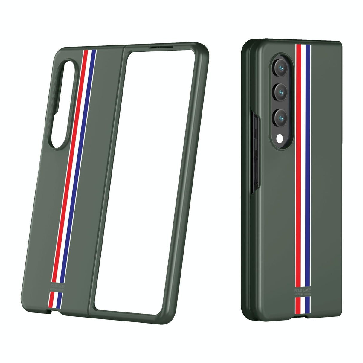 For Samsung Galaxy Z Fold4 5G Frosted Skin Case - Slim & Stylish - Green Color Bar
