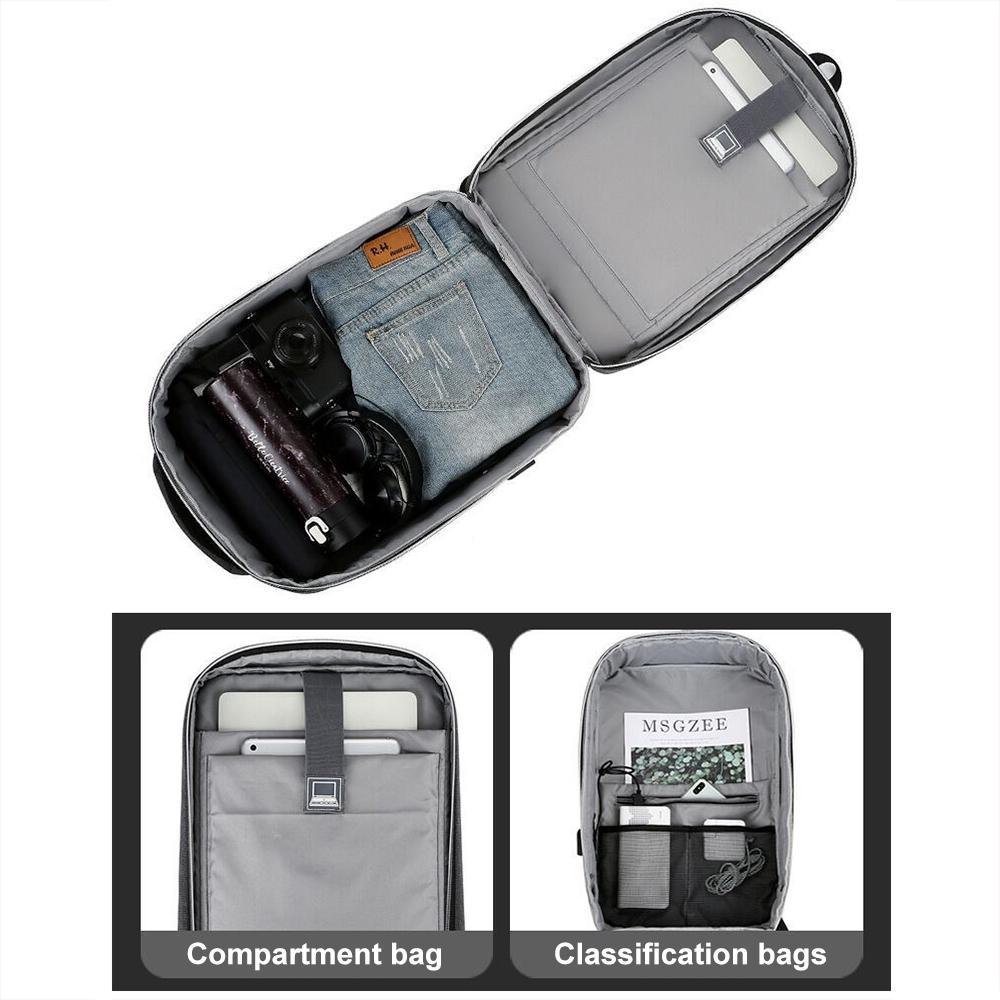 Waterproof Business Laptop Backpack with Usb Port - Multifunctional - Dark Gray - 15 Inch