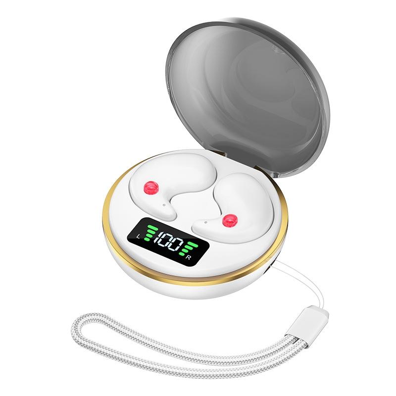 Mini Invisible Bluetooth Earphones with Charging Case - Pink