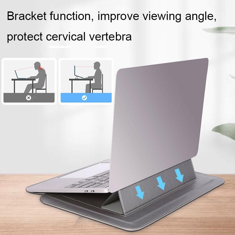 13-inch Multifunctional Laptop Stand Bag - Black - Blue