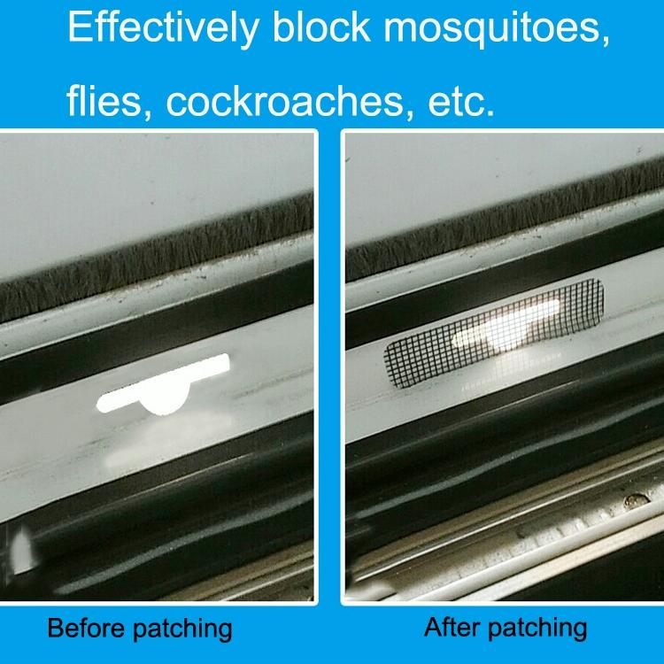 5-piece Self-adhesive Mosquito Stickers for Screen Windows with Drain Holes - Black