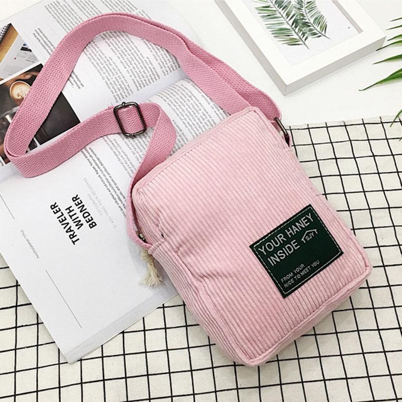 Striped Velvet Crossbody Bag Versatile & Simple - Grey