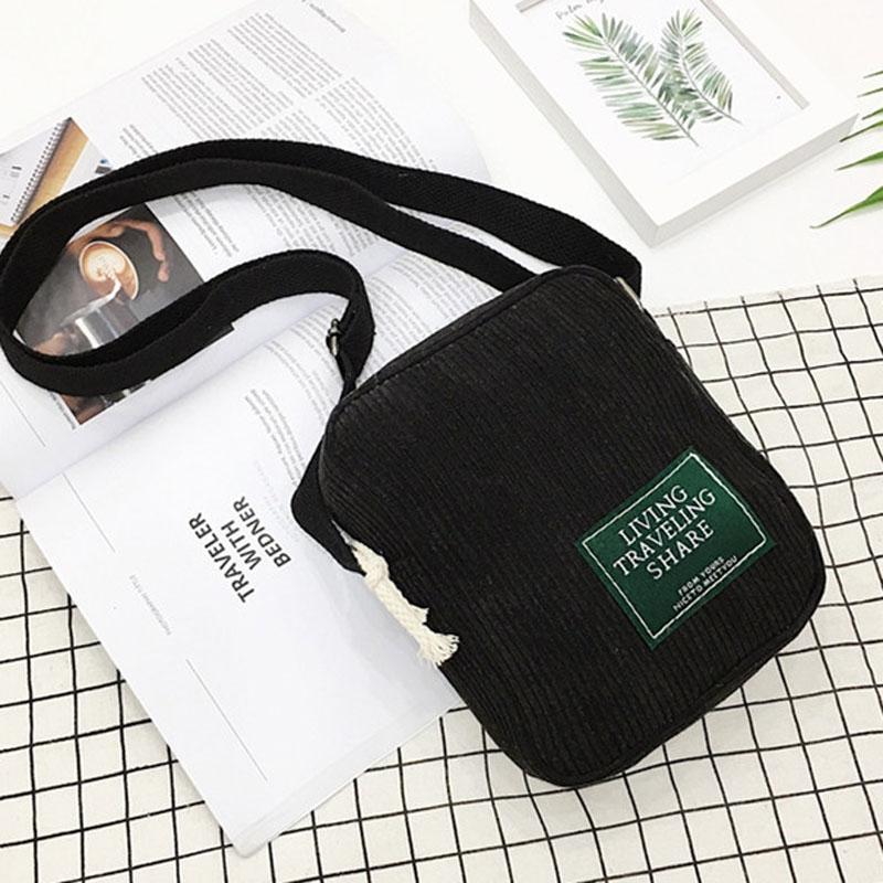 Striped Velvet Crossbody Bag Versatile & Simple - Grey