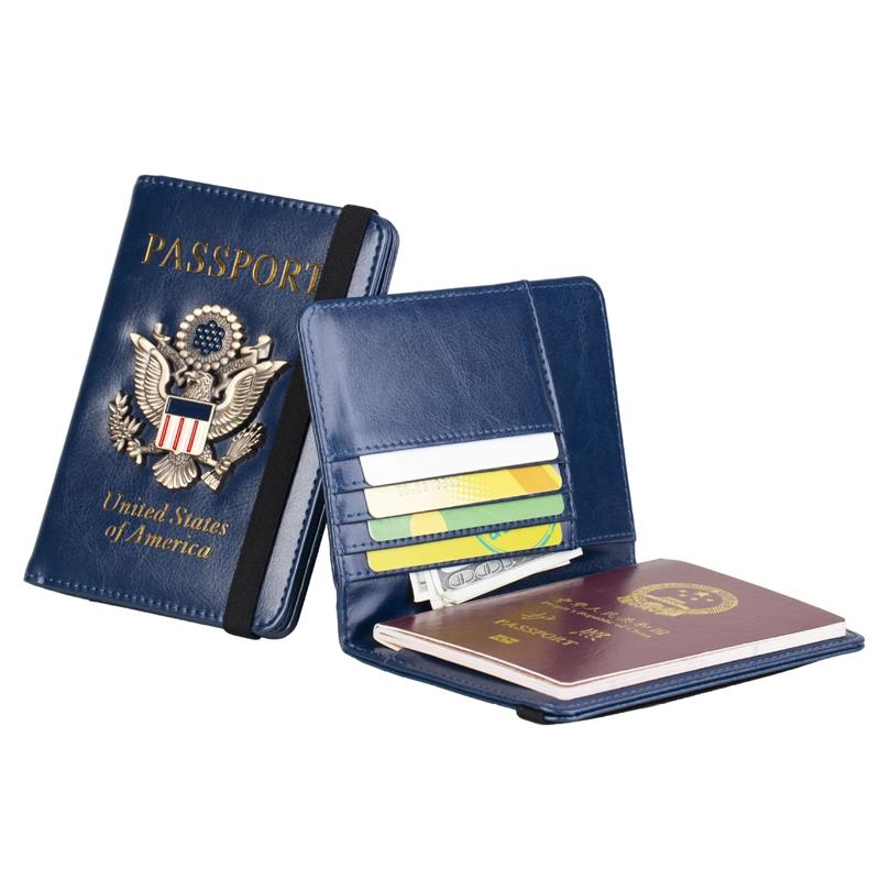 Multi Card Passport Holder Anti Magnetic Wallet - Wine