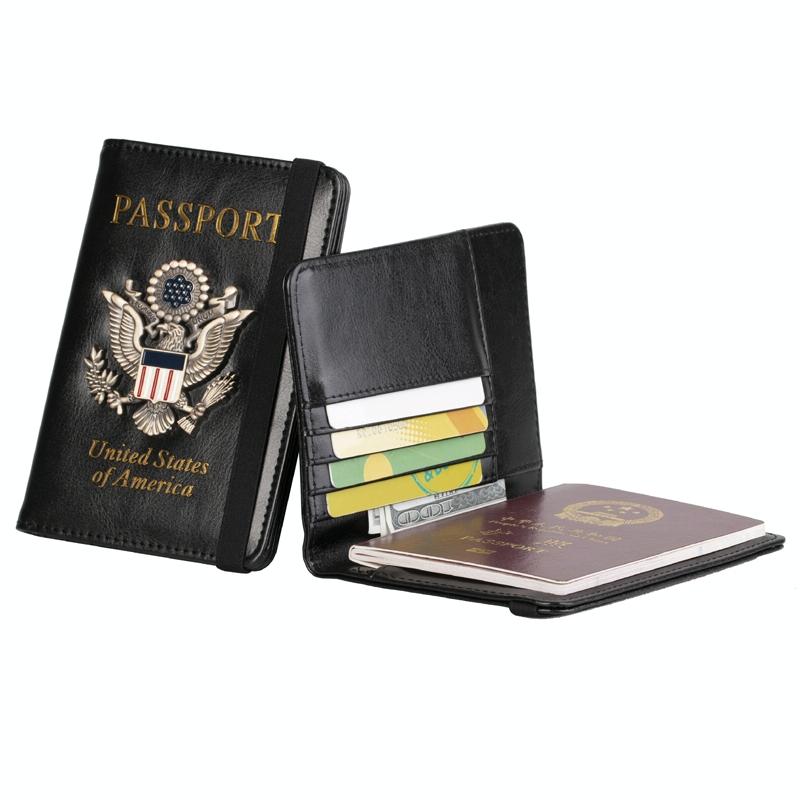 Multi Card Passport Holder Anti Magnetic Wallet - Wine