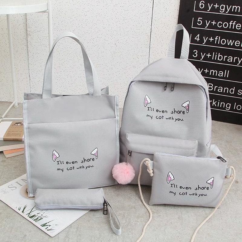 Versatile 4-piece Travel Backpack Set - Pink