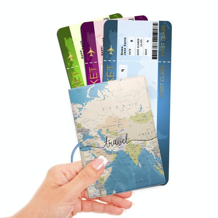 Passport Cover For Travel Abroad 3D Map Design - Ma