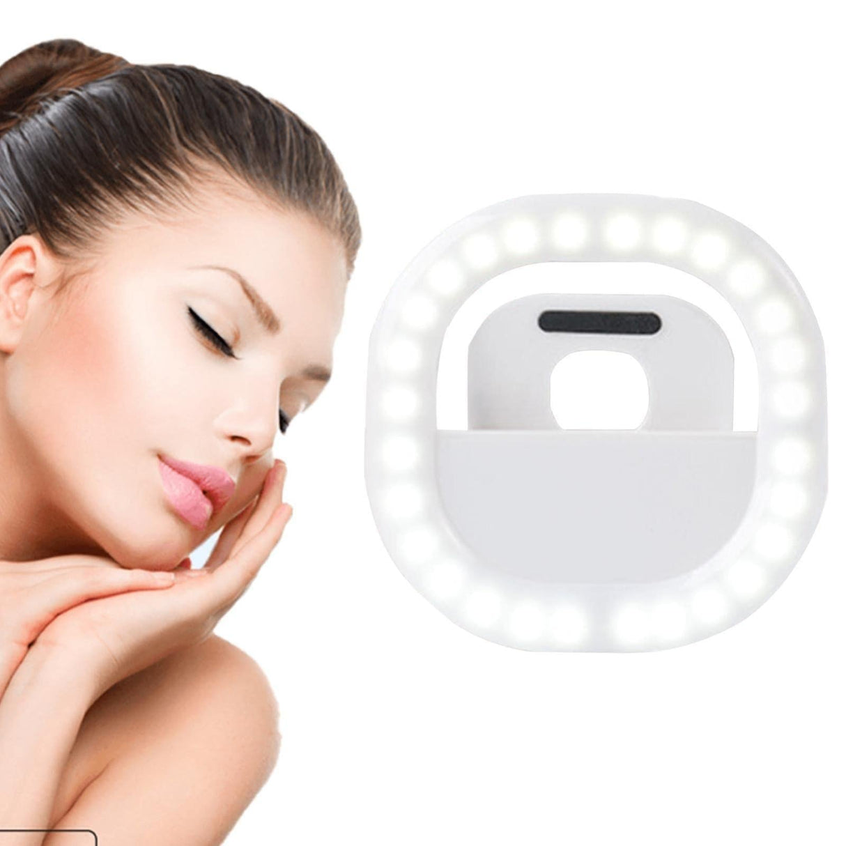Rechargeable Clip-on Selfie Light for Mobile Phones - Blue