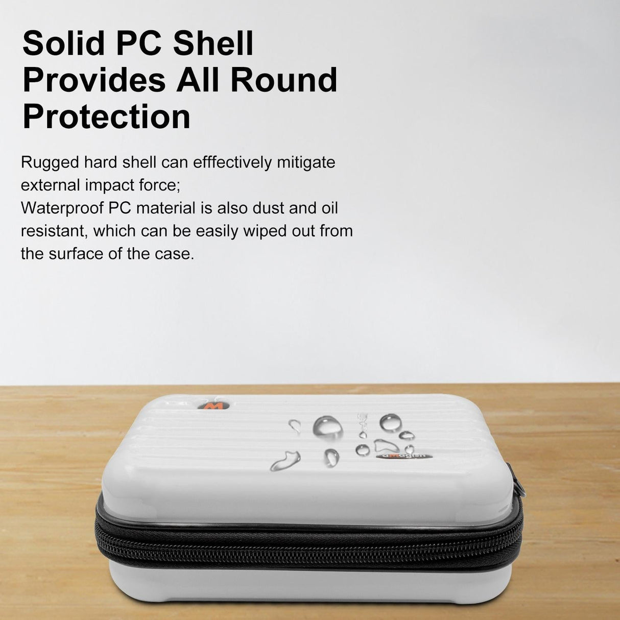 Waterproof Hard Shell Storage Bag for Amagisn - Compact Size - Pearl White