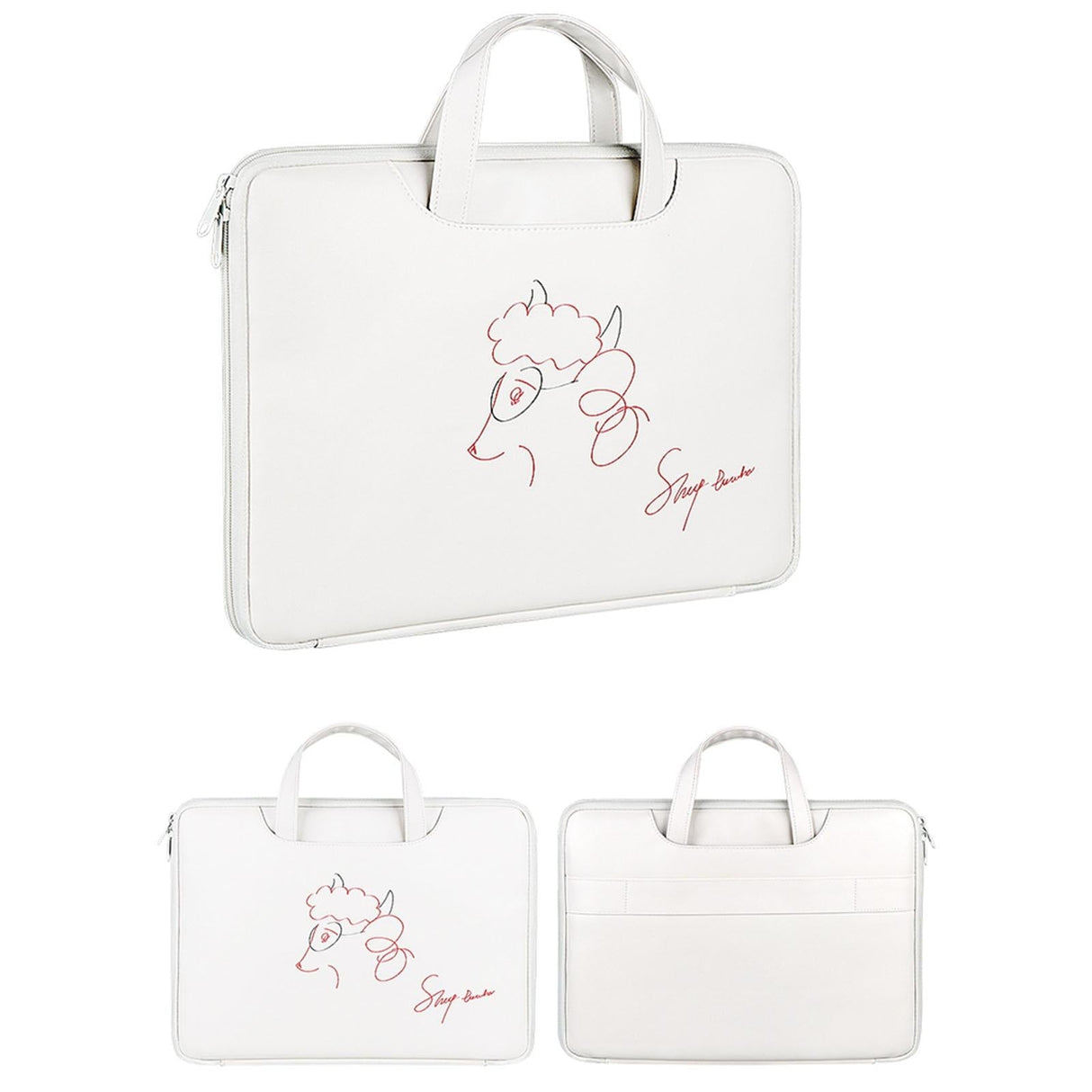 13.3 Inch Lightweight Printed Laptop Bag in Pu Material - Sheep Head