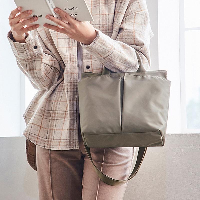 Versatile Business Briefcase Large Capacity Messenger Bag - Khaki+Gray Pu Power Bag