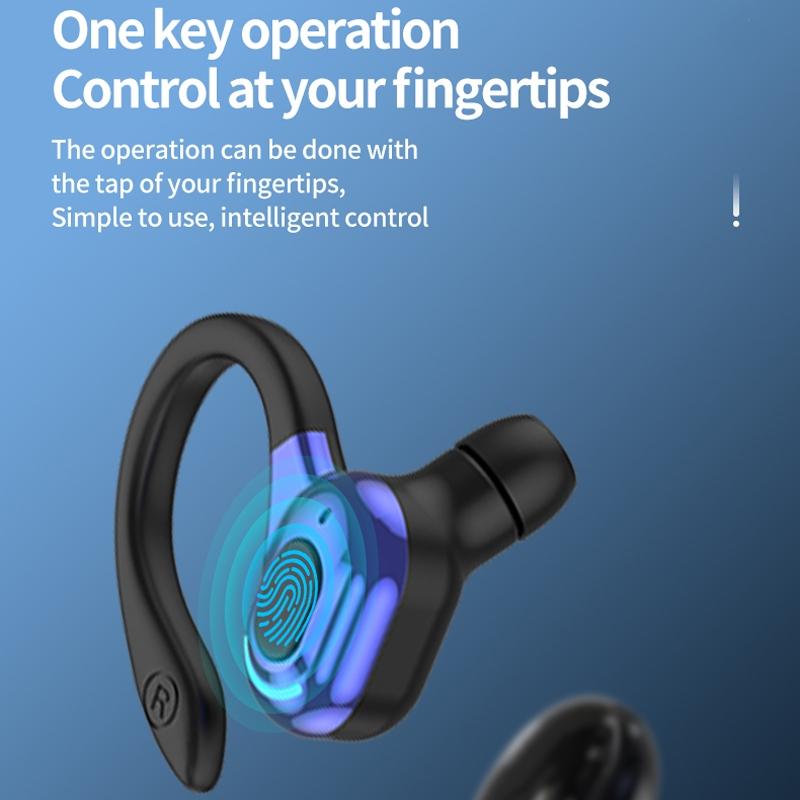 Wireless Bluetooth Earphones with Charging Case - F8 - Red Single Ear