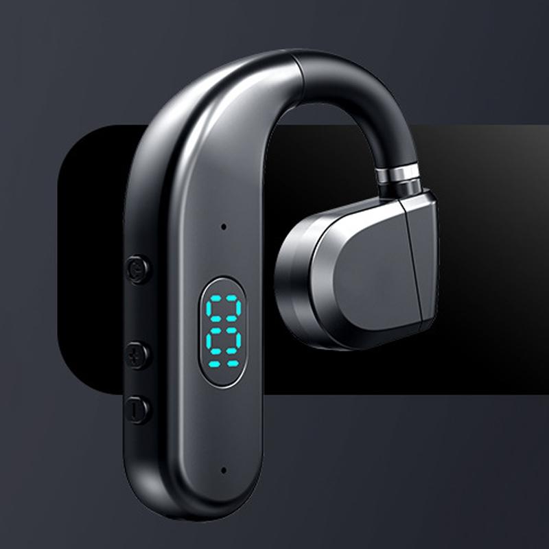 Wireless Bluetooth Headphone with Digital Display - Black - White