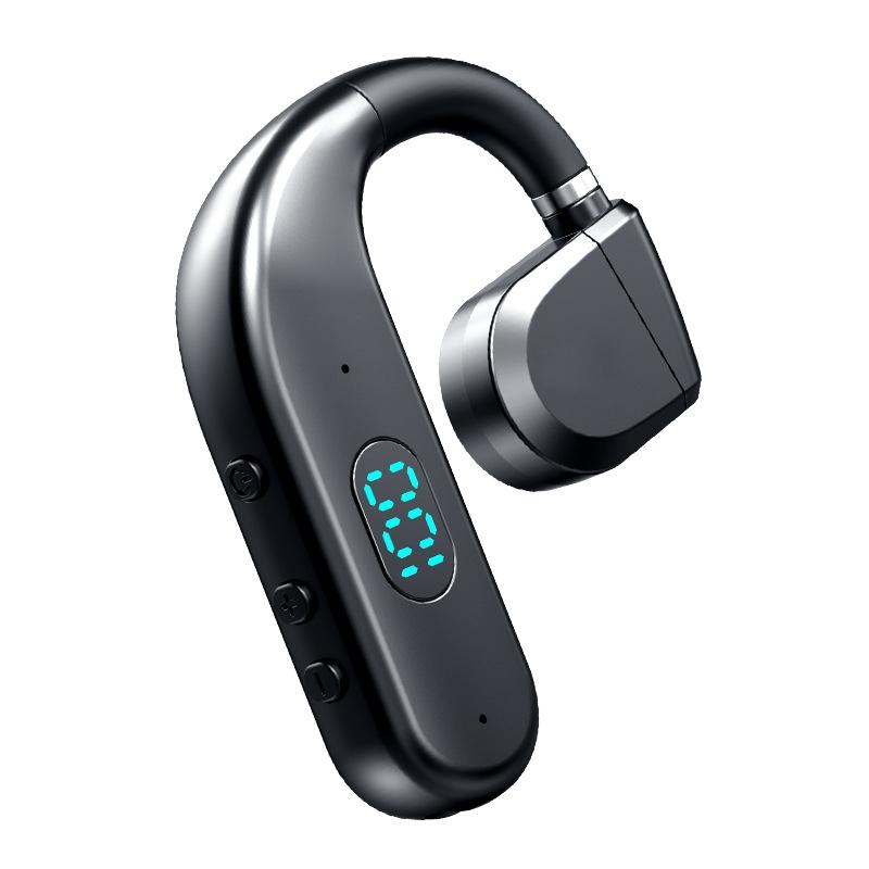 Wireless Bluetooth Headphone with Digital Display - Black - White