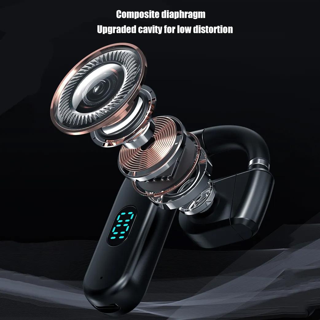 Wireless Bluetooth Headphone with Digital Display - Black - White