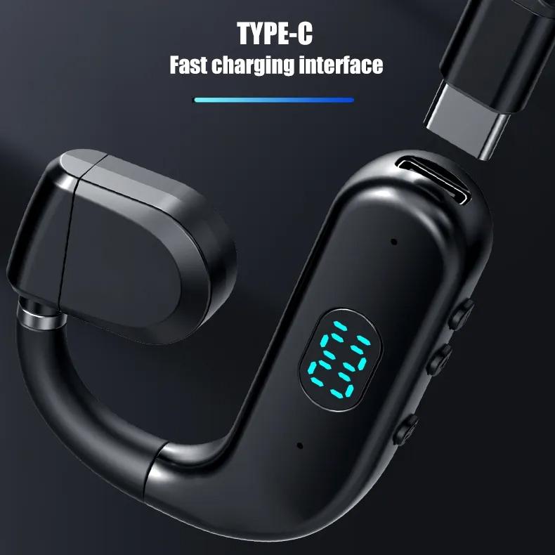 Wireless Bluetooth Headphone with Digital Display - Black - White