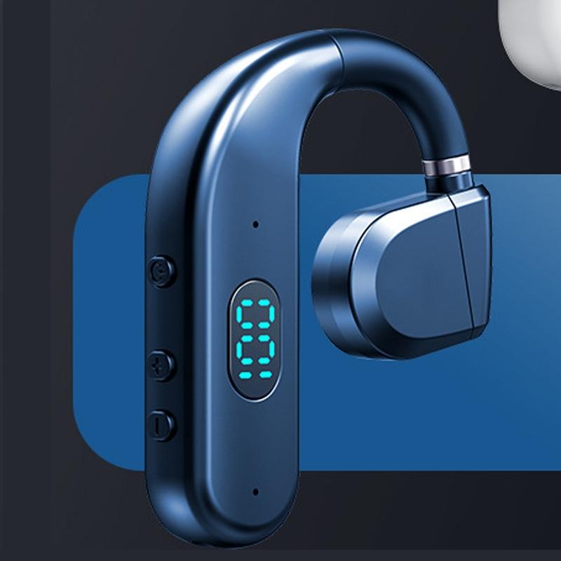 Wireless Bluetooth Headphone with Digital Display - Black - White