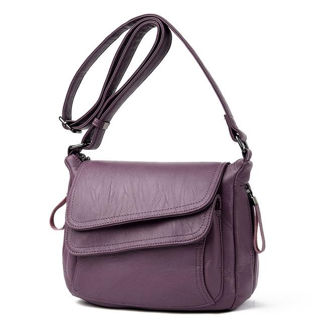 Stylish Leather Shoulder Bag For Summer - Purple