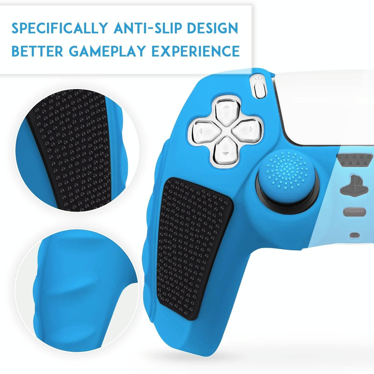 Silicone Gamepad Protective Case for Sony Ps5 with Splicing Design and Rocker Caps - Red Black