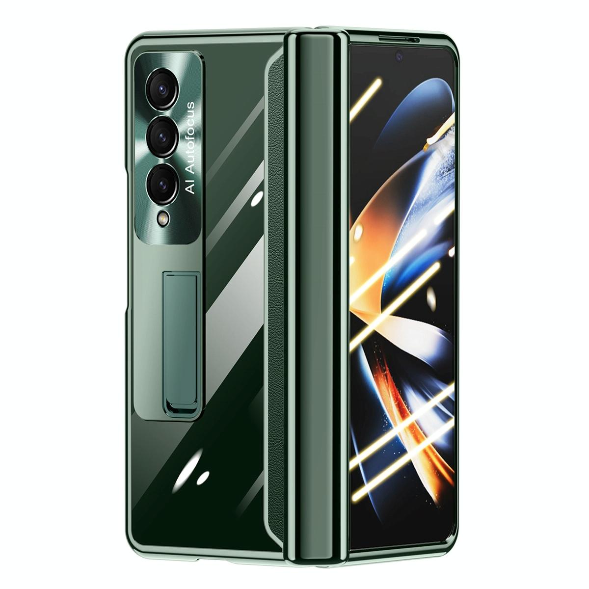 For Samsung Galaxy Z Fold4 5G Samsung Fold 4 Full Body Hinge Case - Electroplated - Green