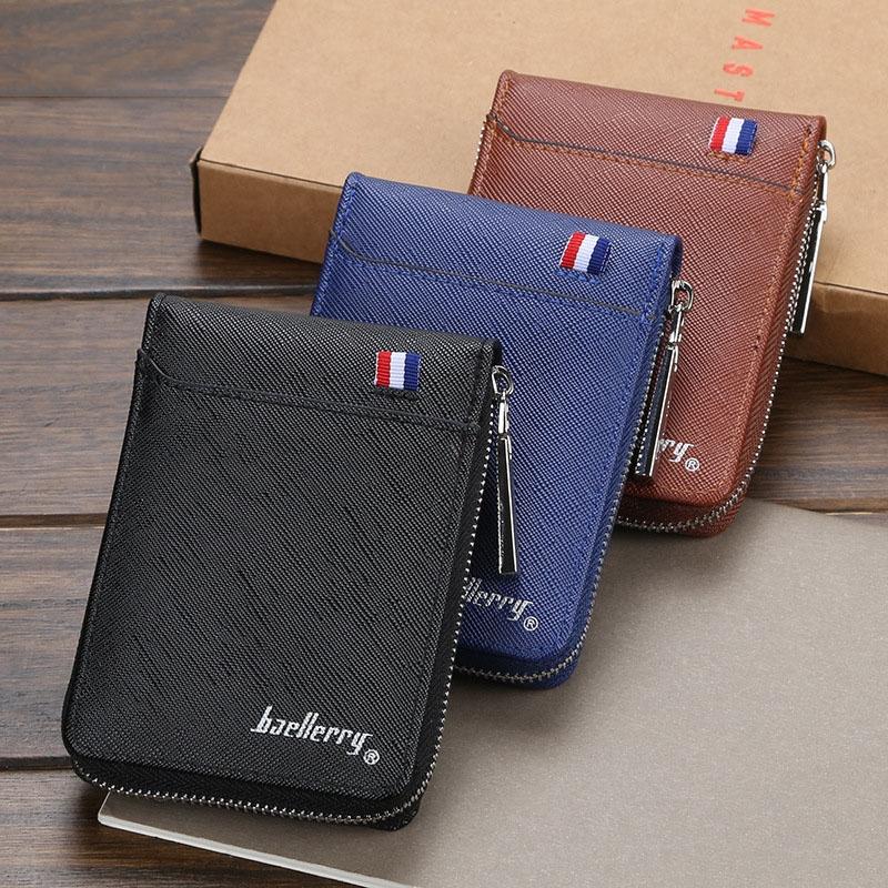 Large Multi Card Slot Organ Card Bag With Zip Coin Purse - Coffee