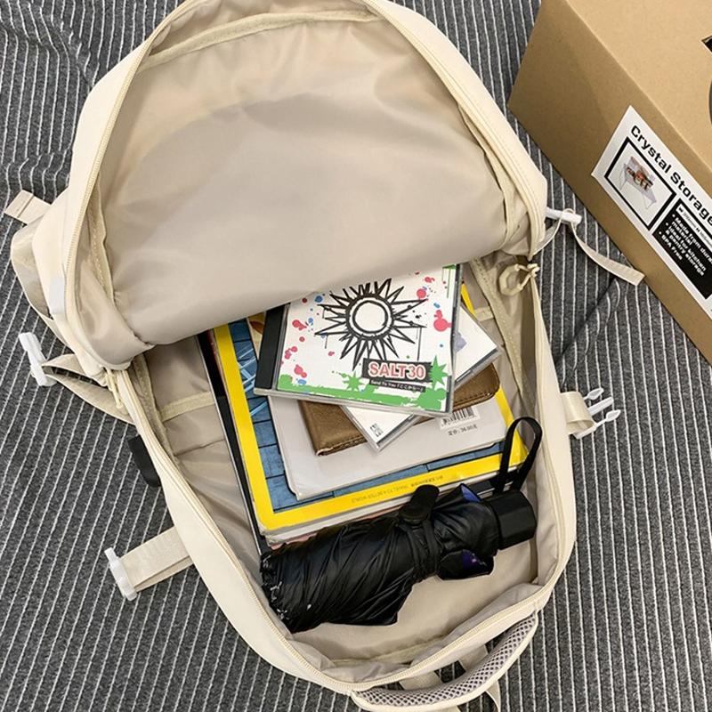 Lightweight Student Backpack For Men & Women - White