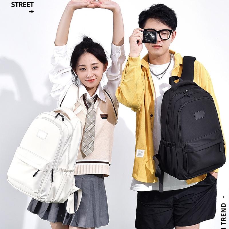 Versatile Solid Backpack For Teens & Adults - White
