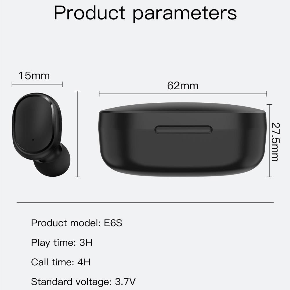 Wireless Bluetooth Earphones with E6s Led Display - Tws - Blue