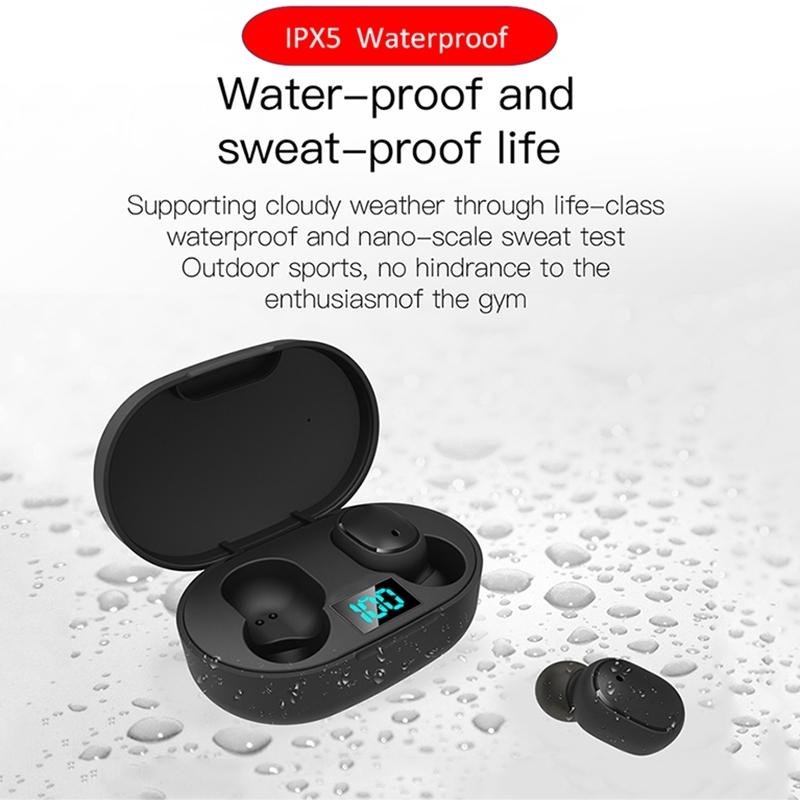 Wireless Bluetooth Earphones with E6s Led Display - Tws - Blue