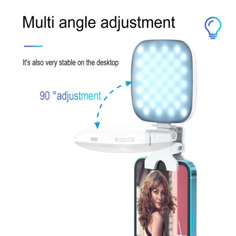 Portable Mini Clip-on Led Fill Light for Video Conferencing and Live Streaming - Purple