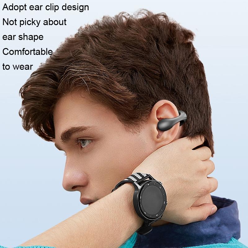 Mini Bone Conduction Bluetooth Earphone for Running and Sports - White