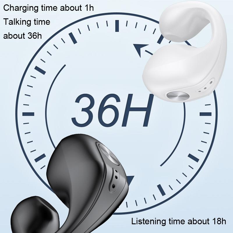 Mini Bone Conduction Bluetooth Earphone for Running and Sports - White