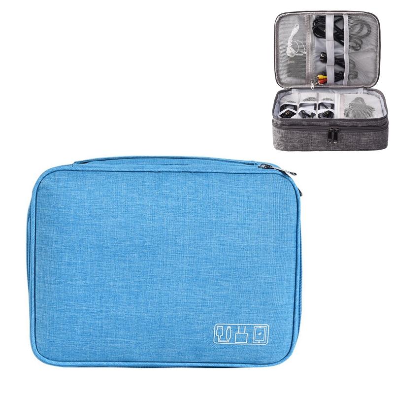 5-inch Digital Earphone Storage Bag - Multifunctional - Wine Red