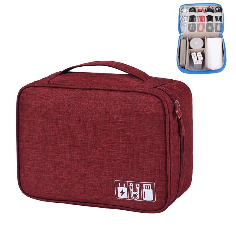 Versatile Cationic Digital Storage Bag for Data Cables - Black