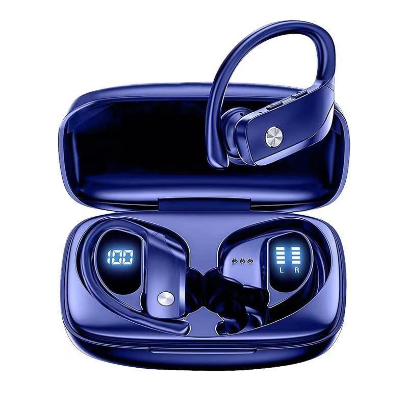 Wireless Noise-cancelling Bluetooth Earbuds with Dual Battery Display - T16 Blue
