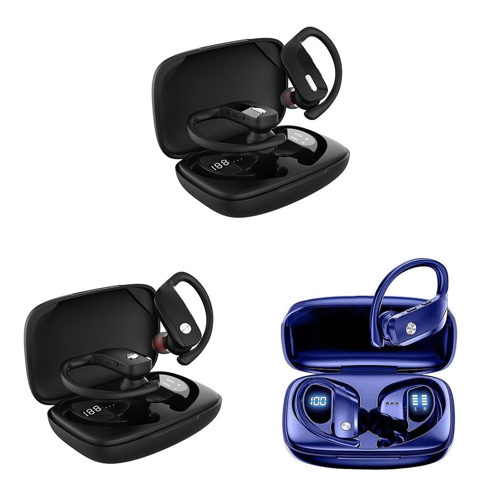 Wireless Noise-cancelling Bluetooth Earbuds with Dual Battery Display - T16 Blue