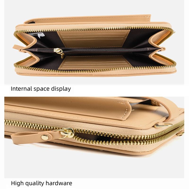 Floral Single Shoulder Cell Phone Bag For Women - Apricot