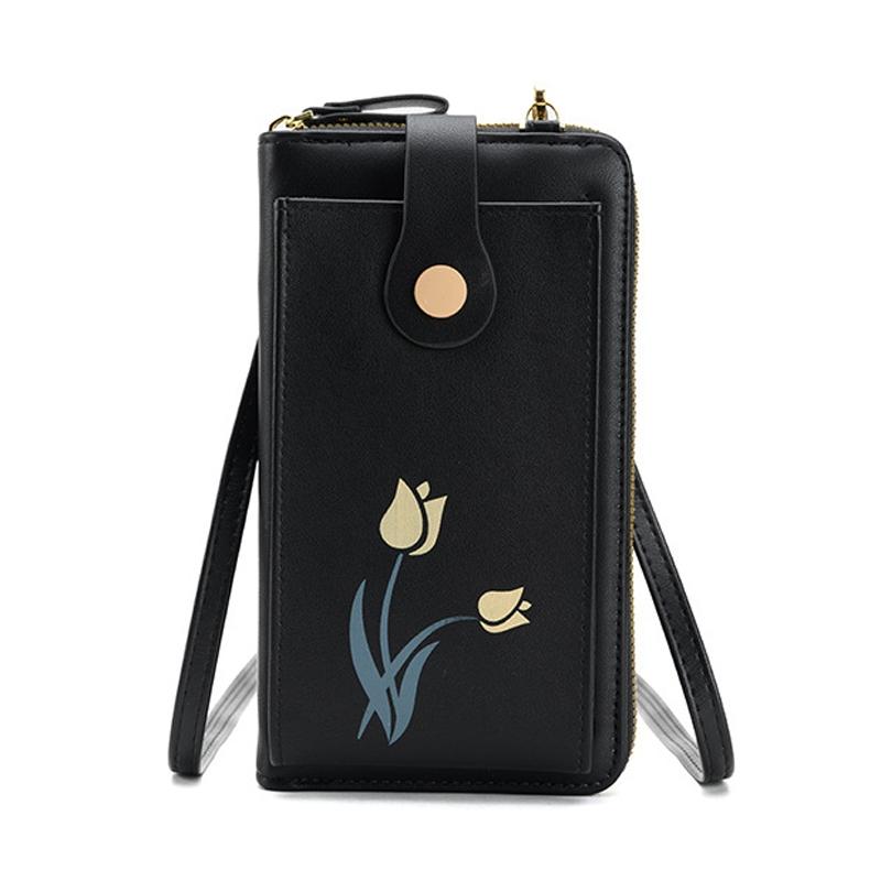 Floral Single Shoulder Cell Phone Bag For Women - Apricot