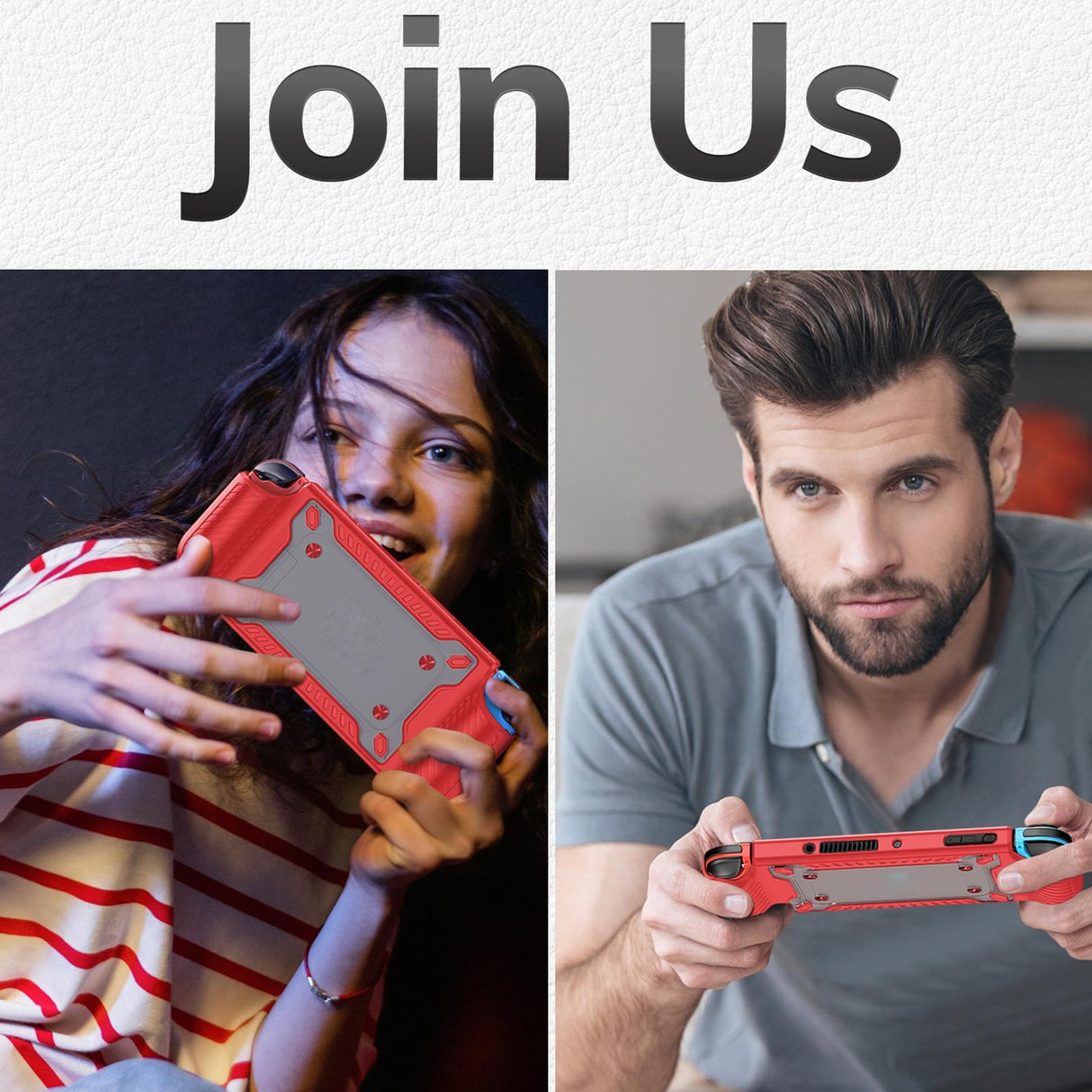 Protective Tpu Pc Case for Nintendo Switch Oled - Red