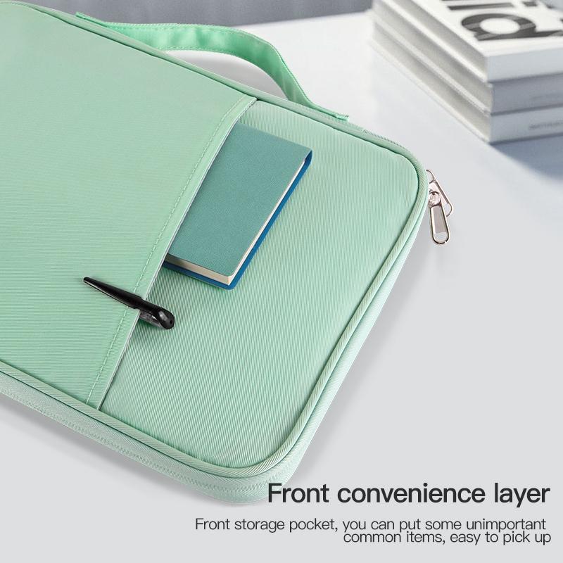 Leather Portable Bag with Cloth Texture - Black