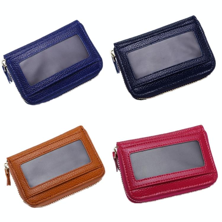 Multi Position Zipper Organ Card Holder Versatile Business Accessory - Purple