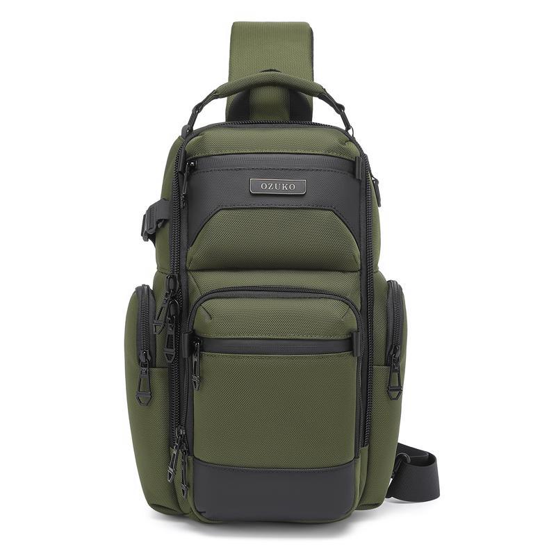Lightweight Men Waterproof Crossbody Chest Bag Travel Companion - Grey