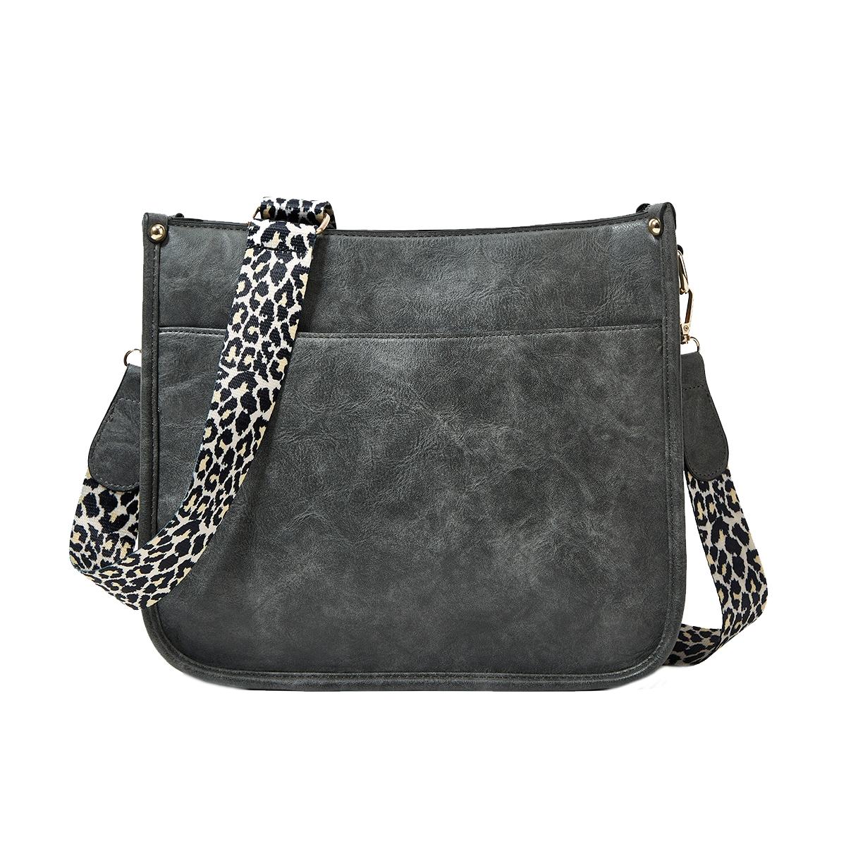 Leopard Print Waterproof Crossbody Tote Bag - Beige