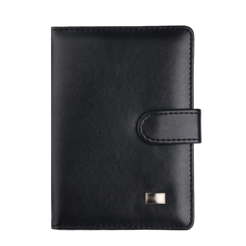 Passport & Card Holder With Buckle Clip Pu Protection - Brown