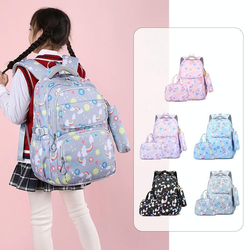 Kids Backpack Set with Lunch Bag & Pencil Case - 3 in 1 - Purple