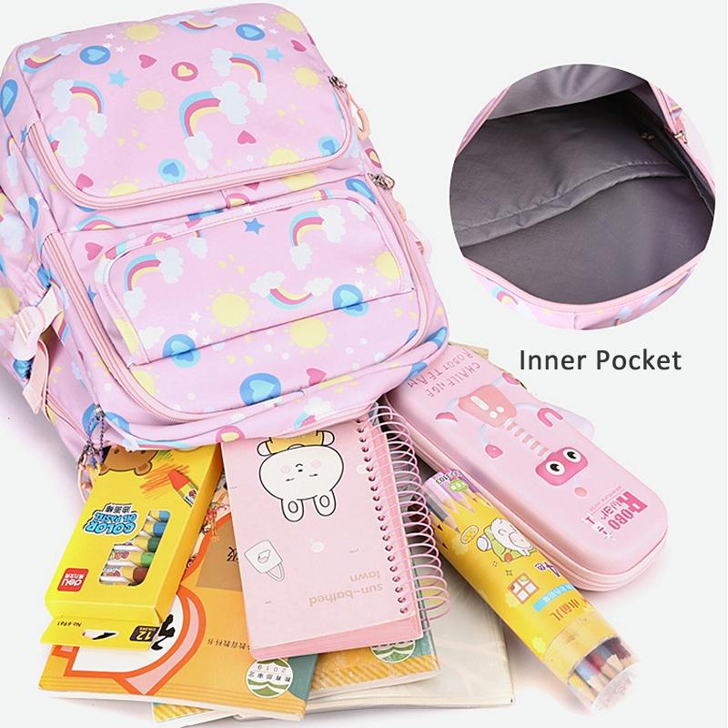 Kids Backpack Set with Lunch Bag & Pencil Case - 3 in 1 - Purple