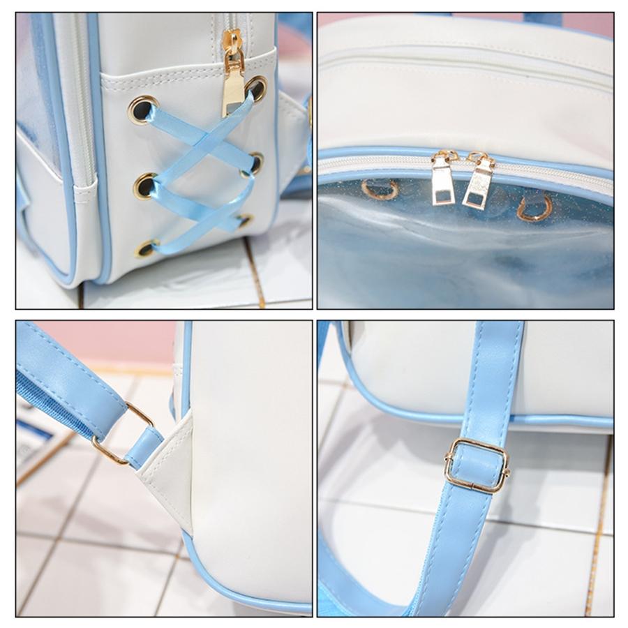 Mini Clear Kids Backpack with Bow - Perfect for School - Green